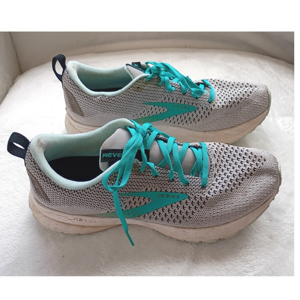 Brooks Revel 4 Womens Running Shoes Gray Teal Size 9